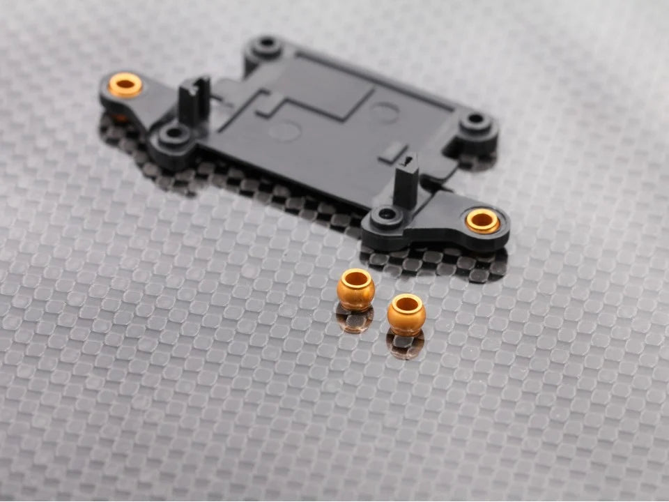 Radtec RC Mini-Z MR04 aluminum lower pivot ball for RC car suspension and steering components.