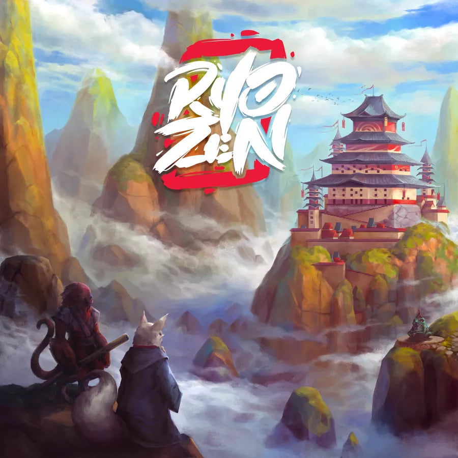 Ryozen board game by Tabula Games featuring intricately designed game pieces and a detailed game board layout.