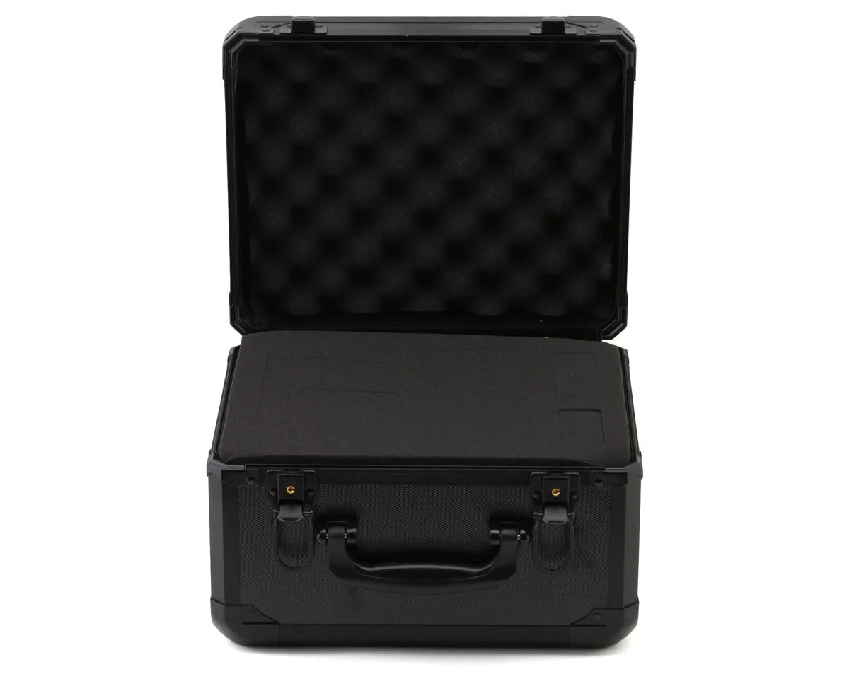 ProTek RC radio case for FlySky Noble NB4+ and NB4 Pro+ controllers, black protective carrying case.