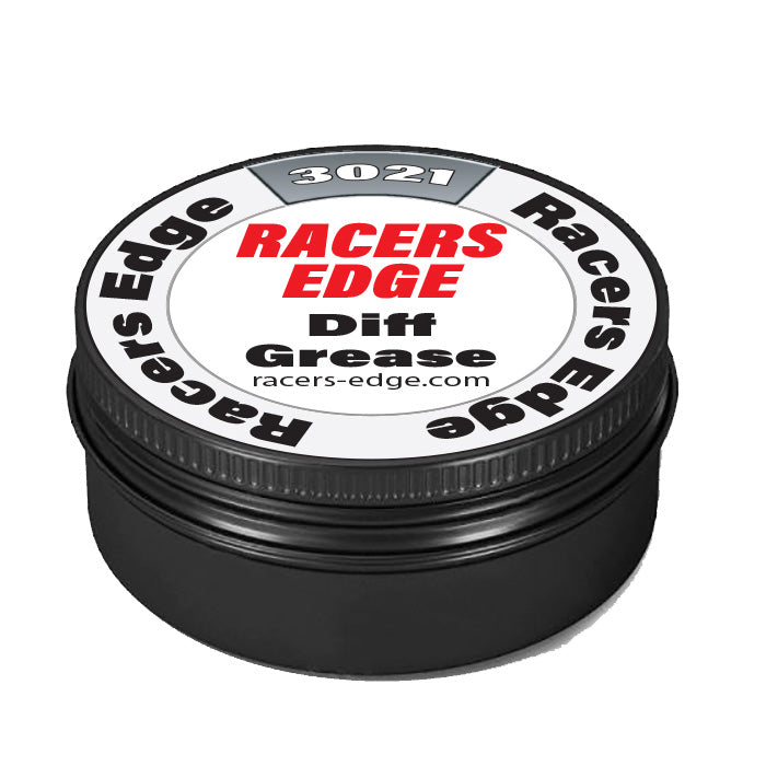Racers Edge RC car differential grease in 8ml container, shown with applicator tip for precise lubrication of RC car differentials.