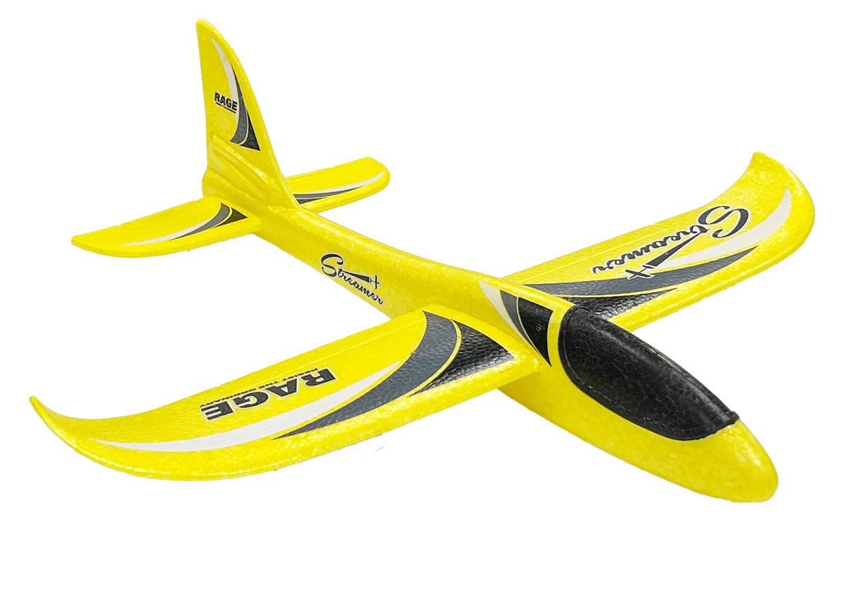 Rage RC Streamer Hand Launch Glider in vibrant colors, designed for easy hand launching and smooth flight.