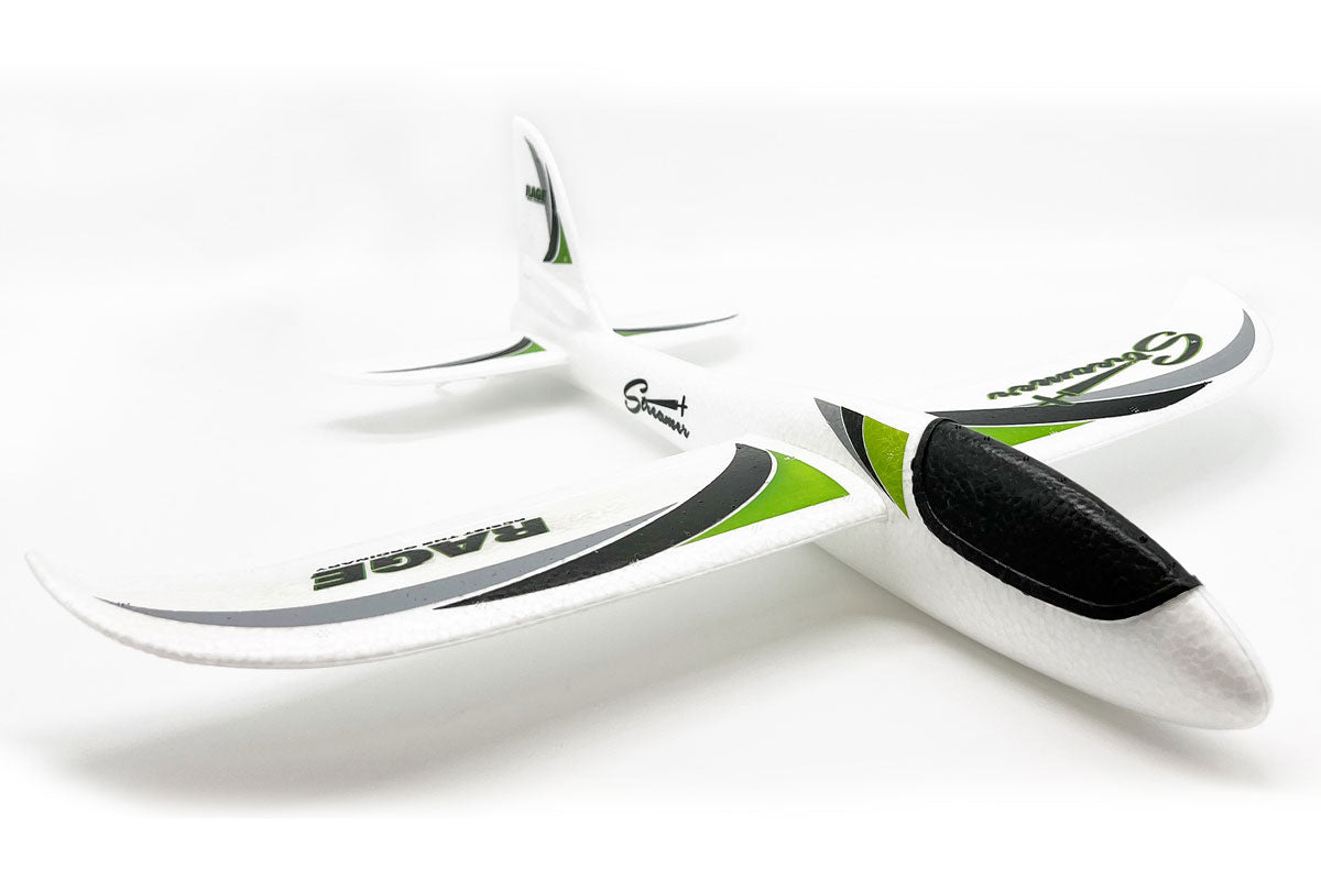 Rage RC Streamer Hand Launch Glider in bright colors, designed for easy hand launching and smooth flight demonstrations.