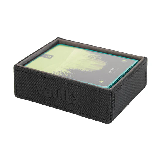 Vault X Exo-Tec Game Box 200+ in signature black with a sleek design, perfect for storing gaming accessories and cartridges.