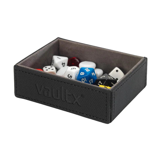 Vault X Exo-Tec Game Box 200+ in signature black, designed for storing and organizing gaming cards and accessories.