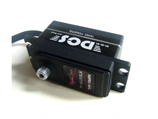 Team Powers DCS V3 lightweight digital coreless servo showing compact design and metal gear construction.
