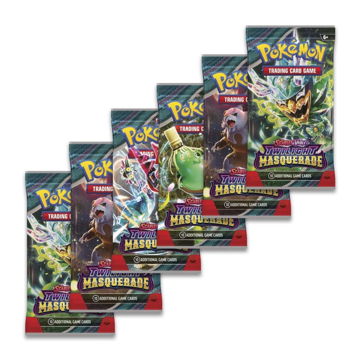 Pokémon TCG Twilight Masquerade Booster Bundle with multiple booster packs featuring Pokémon characters and artwork.