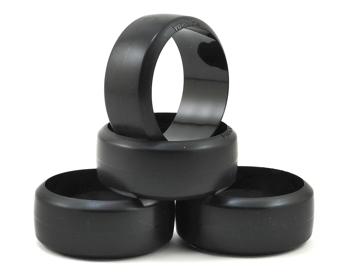 Yokomo DRA Competition Drift Tires for asphalt surface, set of four, durable rubber tires designed for drifting cars.