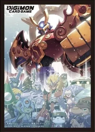 Bandai Digimon TCG official 2022 sleeves featuring colorful Digimon characters, designed for protecting Digimon Card Game cards.