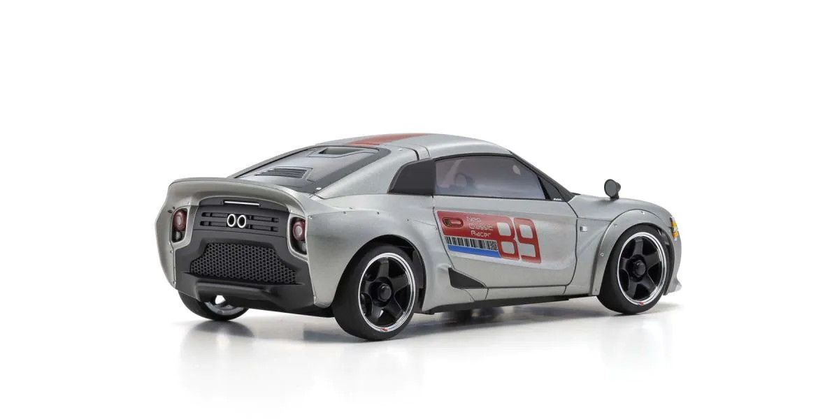 Kyosho Mini-Z ASC Honda Neo Classic Racer RC car part in silver, showcasing detailed exterior and branding.