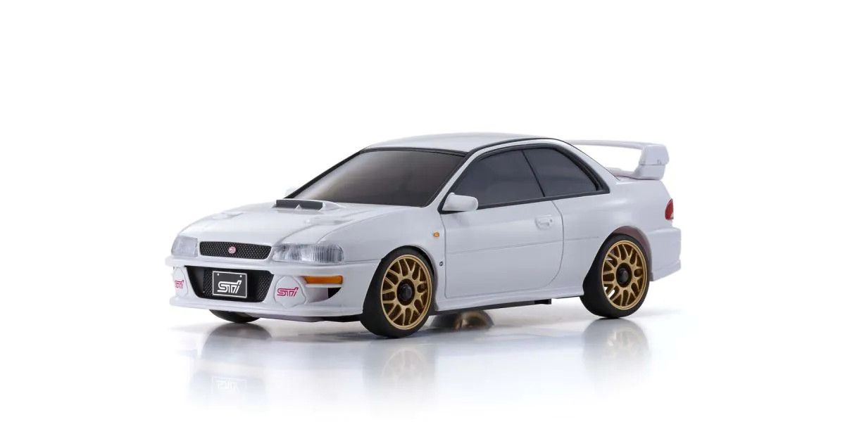 Kyosho Mini-Z ASC Subaru Impreza 22B-STi RC car part in white, showing detailed close-up of the Kyosho branded component.