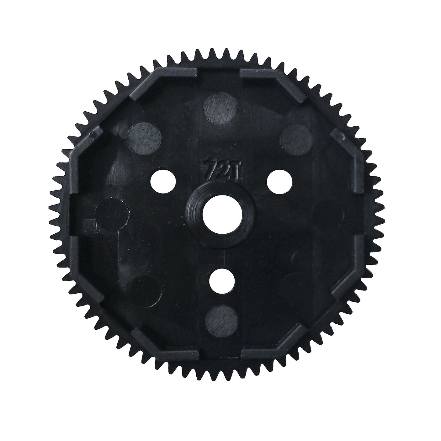 Team Associated Octalock 72T 48P spur gear for RC cars, showing a metal gear with gear teeth and brand logo.
