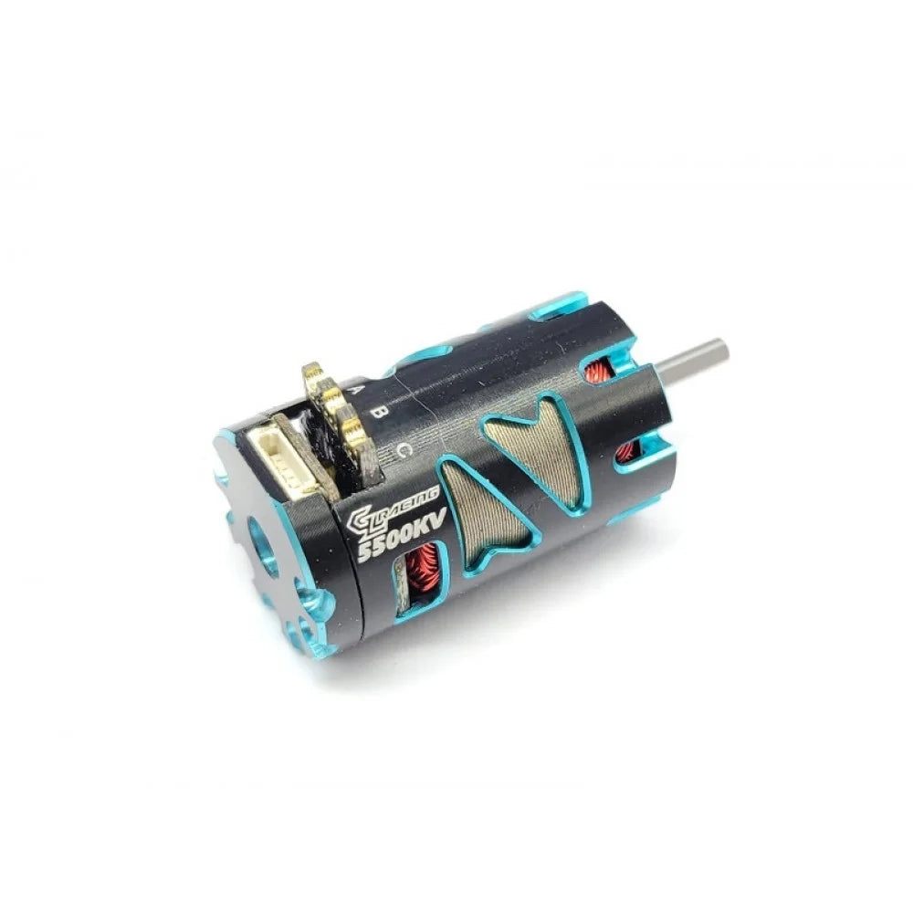 GL Racing sensored brushless motor GMM-002-SD5500KV with cooling fins and wiring for RC cars and high-performance models