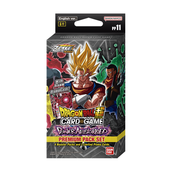 Bandai Dragon Ball Super Power Absorbed Premium Packs featuring collectible figures and detailed packaging.
