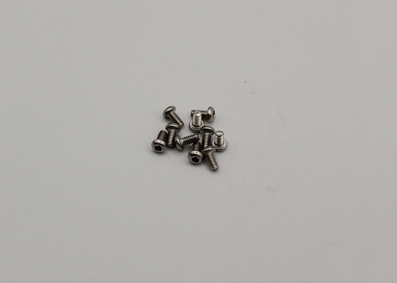 Reflex Racing RX28-022 M2x4mm button head screws for RC car parts, showing the small metal screws on a plain background.