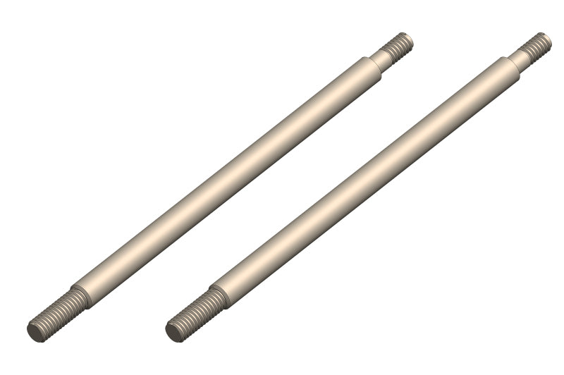 Team Corally 66mm steel rear shock shaft for RC cars like Dementor, Kronos, Python, Radix, or Shogun, shown in the image.