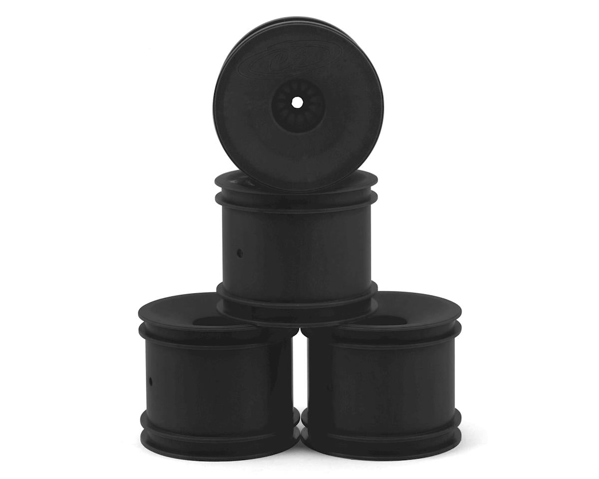 Black DE Racing Speedline ST RC car wheels for 1/10 trucks, featuring a sleek design and durable construction.