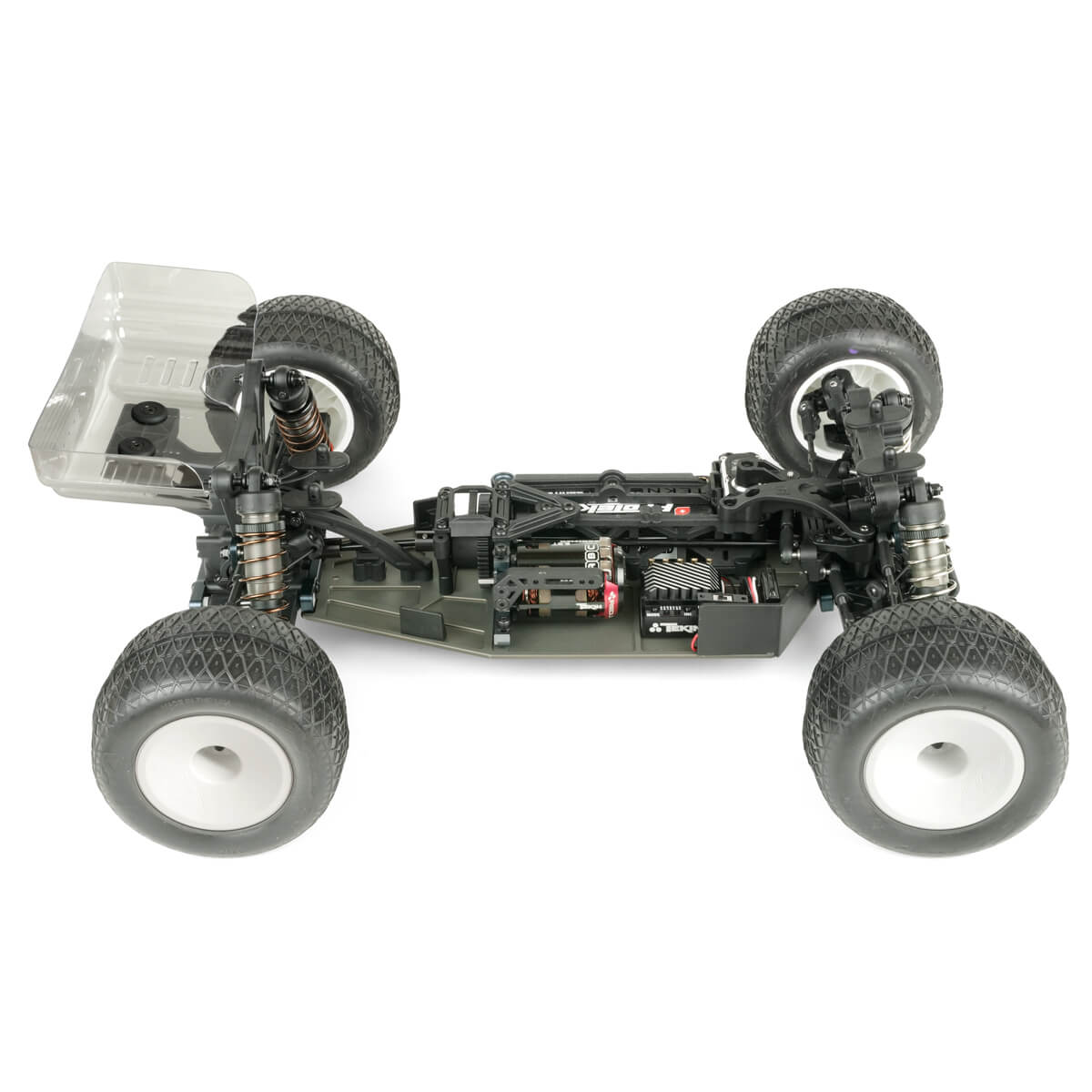 Tekno ET410.2 1/10th scale 4WD electric RC truggy kit with detailed chassis and large off-road tires.
