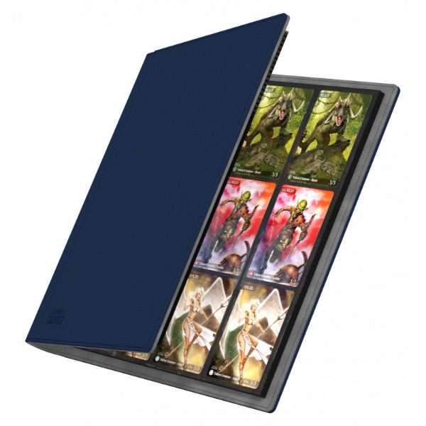 Dark blue Ultimate Guard 12-pocket Quadrow Portfolio Xenoskin for organizing trading or collectible cards, with a sleek, protective design.