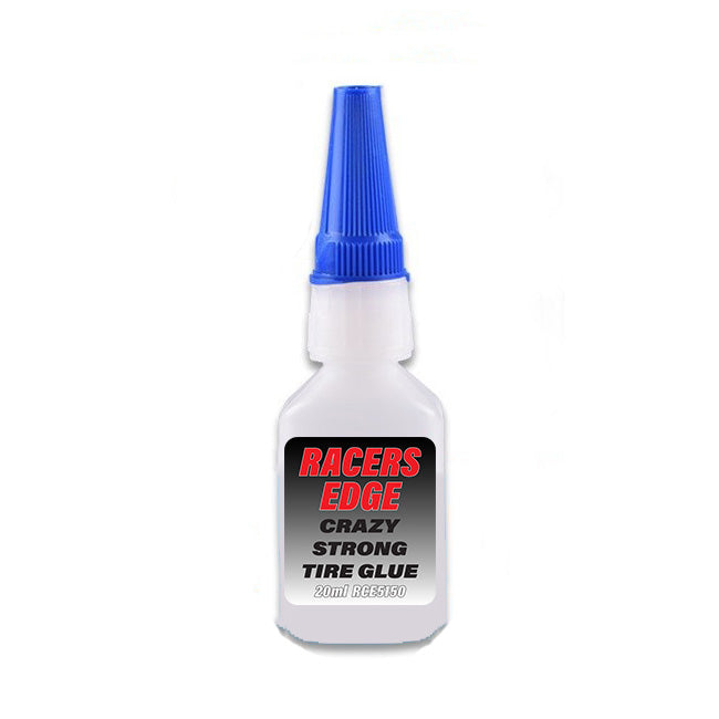 RC Car Racers Edge Crazy Strong Tire Glue 20g with pin cap and two tips for secure tire attachment
