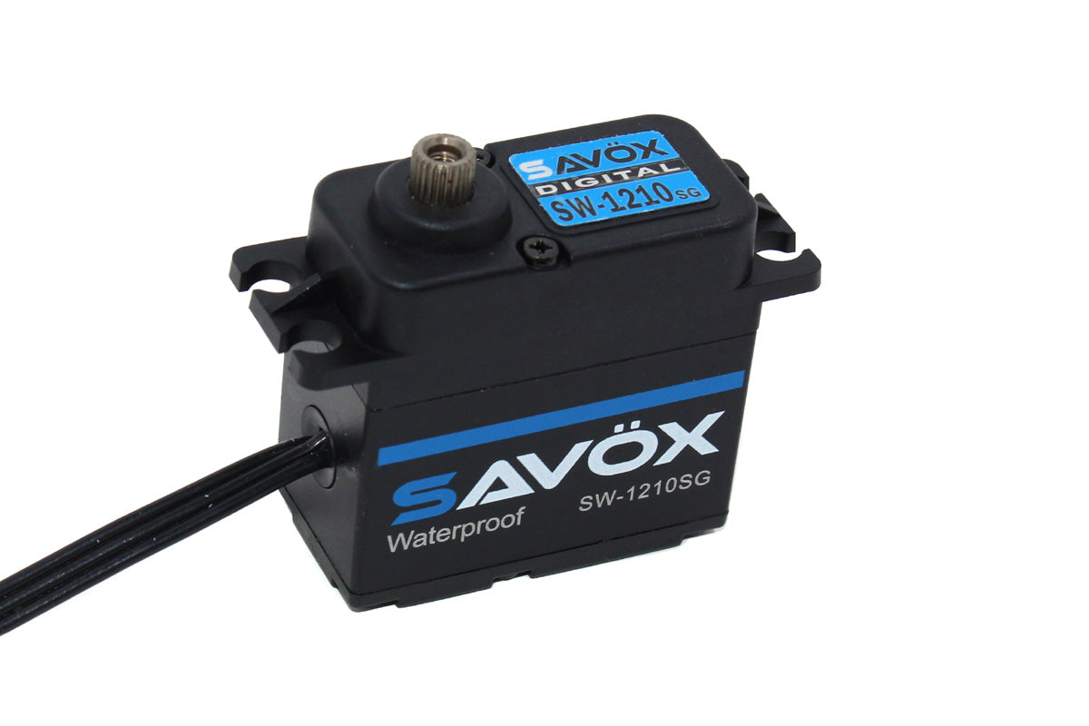 Savox SW-1210SG-BE Black Edition waterproof high voltage digital RC car servo with metal gears and 0.13sec speed at 7.4V
