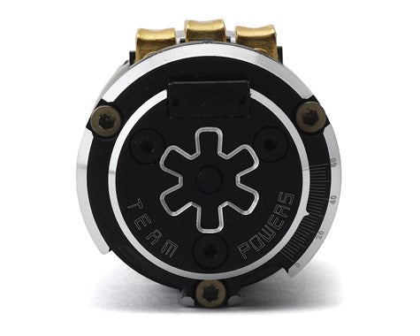 Team Powers Actinium V3 brushless RC car motor with 5.5T specifications, shown in the image.