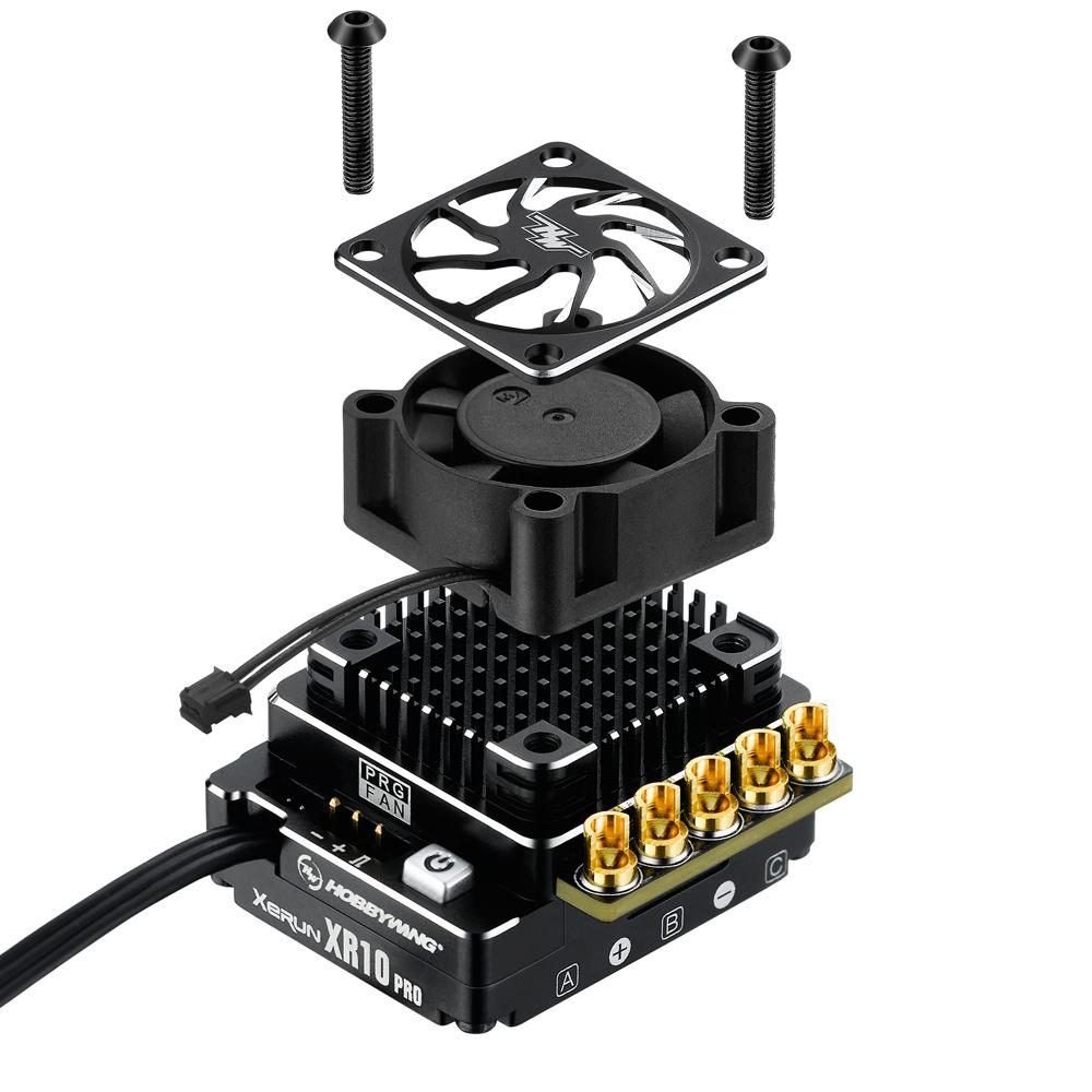 Hobbywing XERUN XR10 Pro G2 160Amp brushless RC car ESC with cooling fins and connecting wires for high-performance remote control cars.