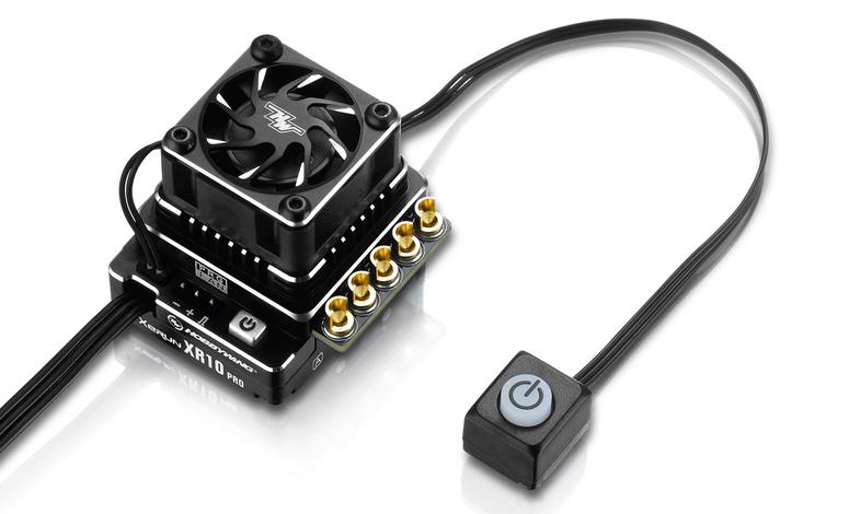 Hobbywing XERUN XR10 Pro G2 160Amp brushless RC car ESC with wiring and connectors visible in the image.