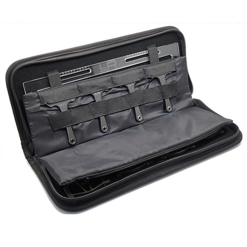 Yeah Racing Universal Setup System V3 for 1/10 on-road cars, black, with adjustable components and sturdy construction.