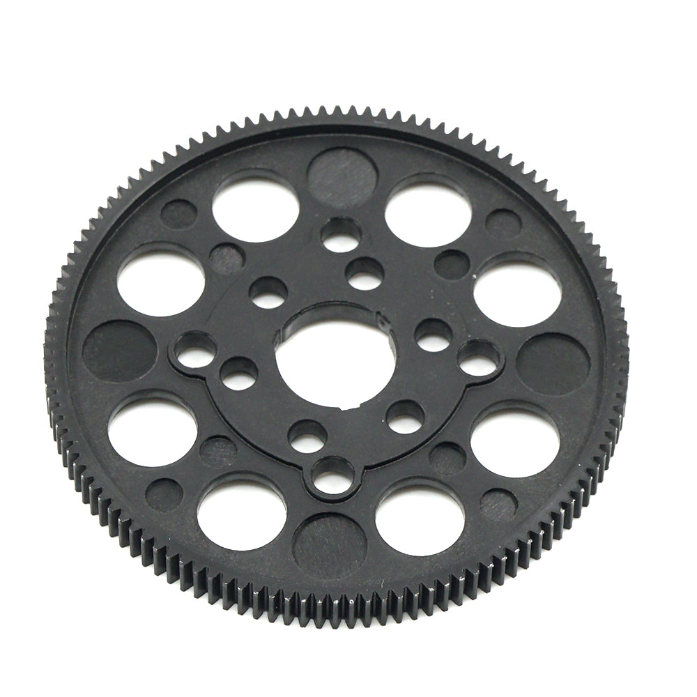 Xpress 64P composite spur gear showing gear teeth and black plastic construction for RC car or machinery use.