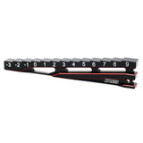 Xpress Chassis Droop Gauge -3 to 9mm for precise suspension setup, showing the gauge with measurement markings and scale.