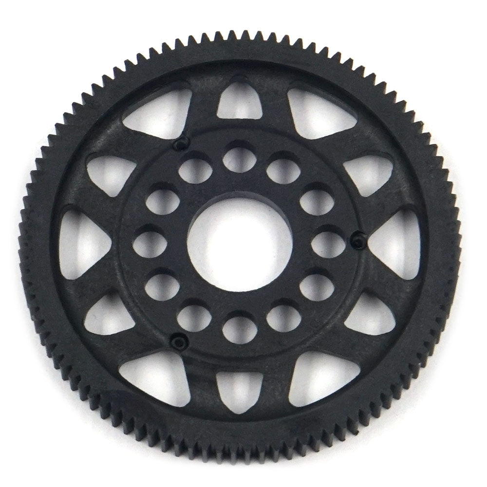 Xpress 64P composite spur gear with precise teeth and durable construction for RC models, shown on a white background.