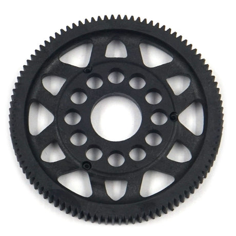 Xpress 64P composite spur gear with precise teeth and durable construction for RC models, shown on a white background.