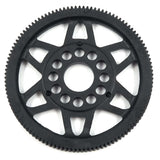 Xpress 64P composite spur gear with precision teeth, designed for high-performance RC models, shown in a detailed close-up image.