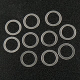 Set of 10 Xpress 5x7x0.2mm drive axle shims for precise axle adjustments, shown in the image.