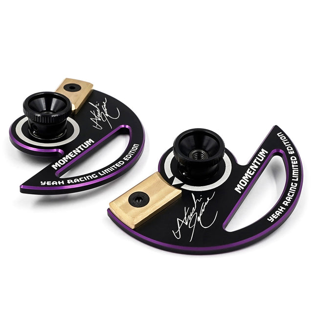 Two Yeah Racing Momentum Aluminum 7075 Tweak Wheels for RC cars, featuring lightweight, durable construction in silver.