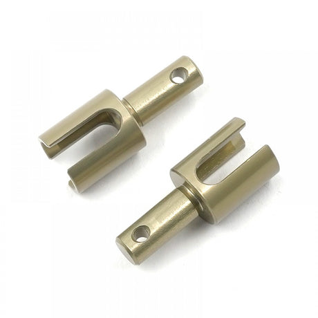 Pair of Xpress 4mm aluminum outdrives for RC boats, silver-colored with smooth, machined finish and mounting holes.