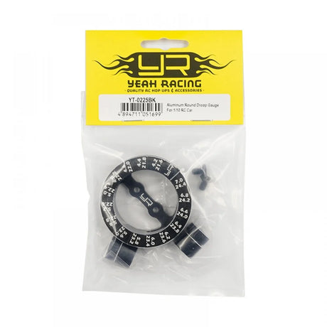 Yeah Racing aluminum round droop gauge for 1/10 touring car to measure suspension droop accurately.