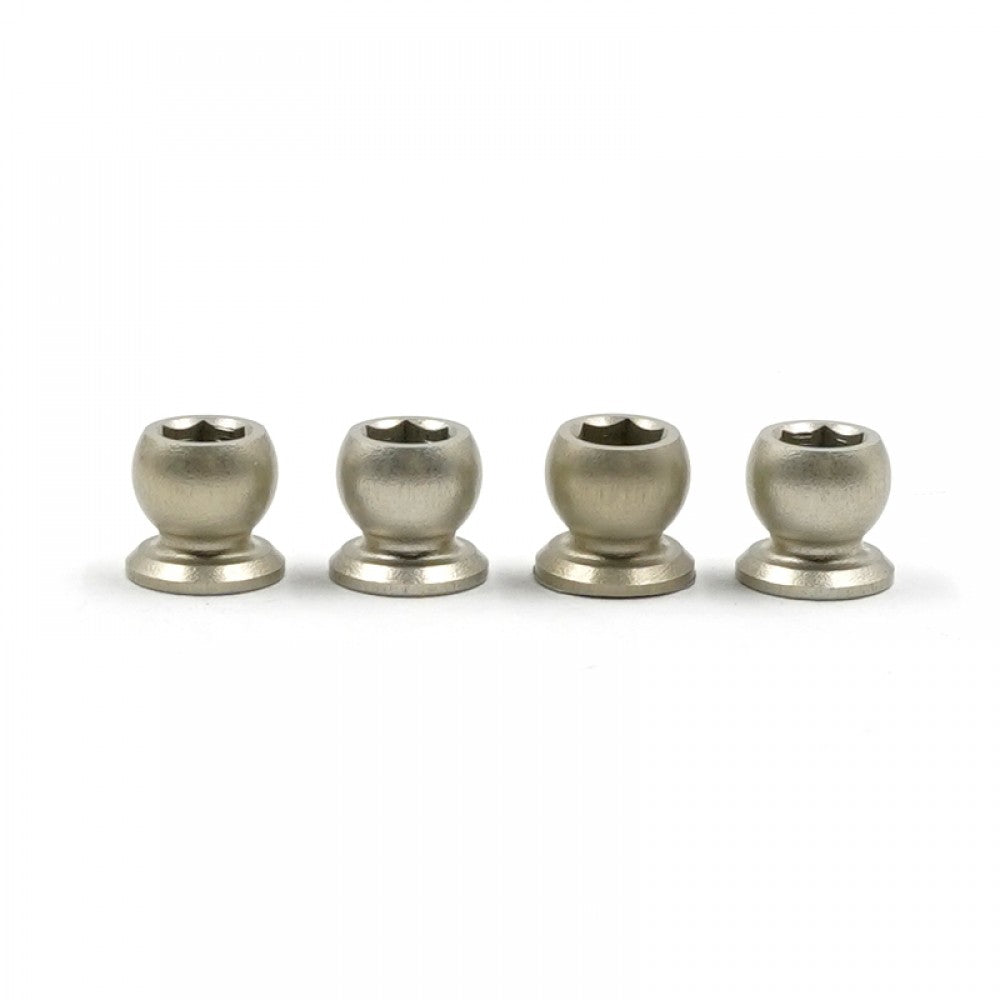 Set of four Xpress 5.5mm aluminum pivot balls for RC cars, featuring durable, lightweight metal construction.