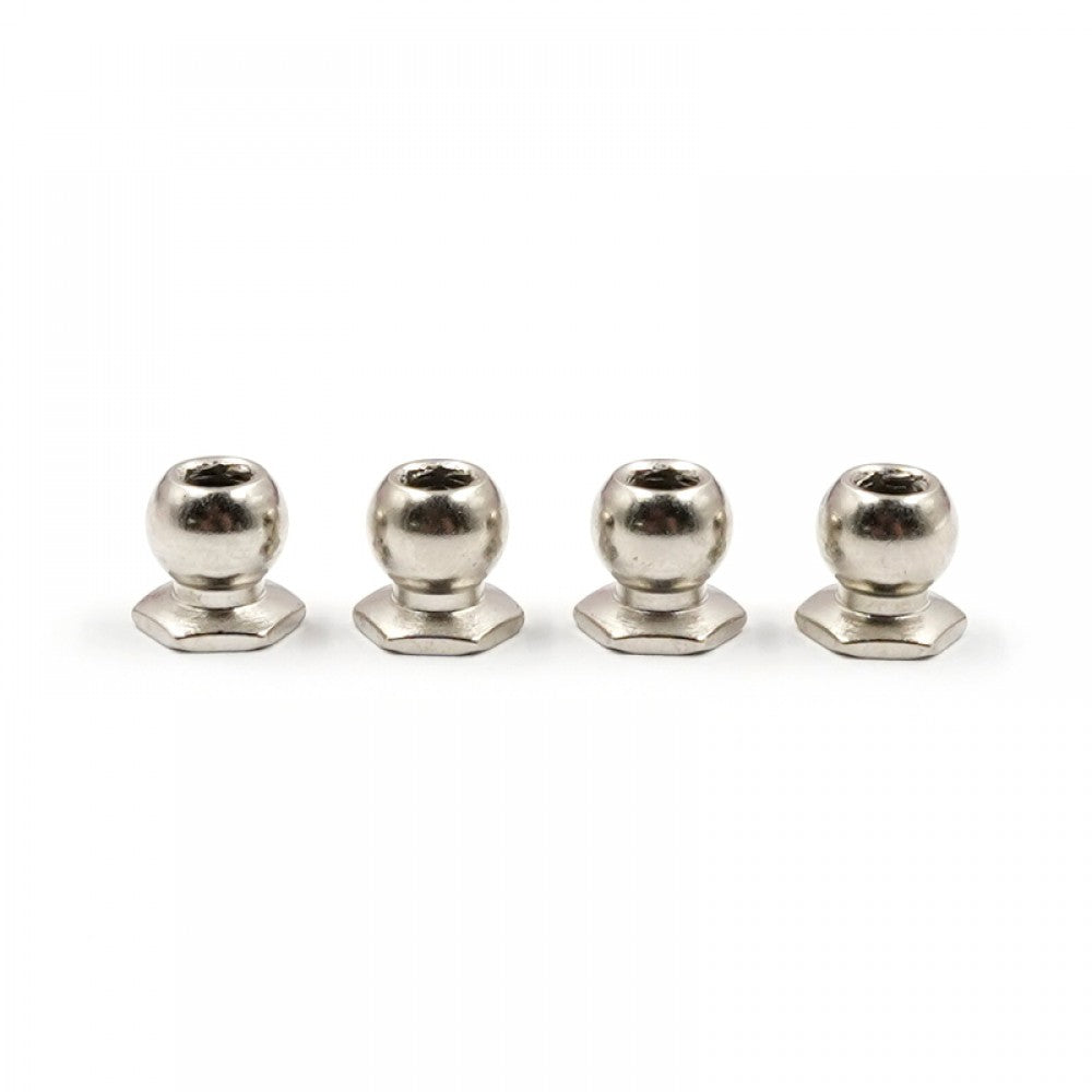 Set of four Xpress 6mm low friction ball studs for suspension arms, designed for smooth movement and durability in vehicle suspension.