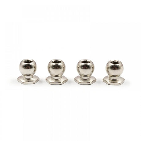 Set of four Xpress 6mm low friction ball studs for suspension arms, designed for smooth movement and durability in vehicle suspension.