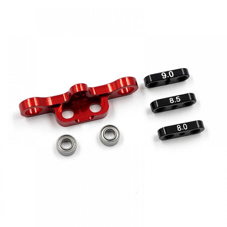 Aluminum adjustable Ackermann steering plate V2 by Xpress with visible mounting holes and precise machining for RC car steering system