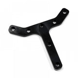Xpress aluminum rear stiffener plate for vehicle reinforcement, shown in a close-up view with mounting holes.