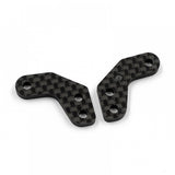 Xpress Graphite Front Knuckle Plates, set of 2, showing sleek graphite finish and detailed mounting holes for bicycle front suspension.