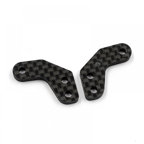 Xpress Graphite Front Knuckle Plates, set of 2, showing sleek graphite finish and detailed mounting holes for bicycle front suspension.