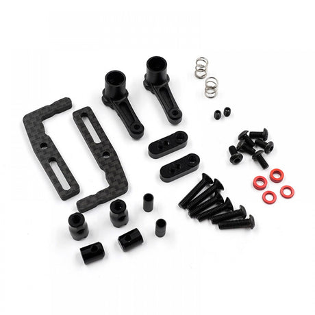 Aluminum Xpress anti-tweak battery holder with secure mounting for RC or electronic devices, shown in close-up view.