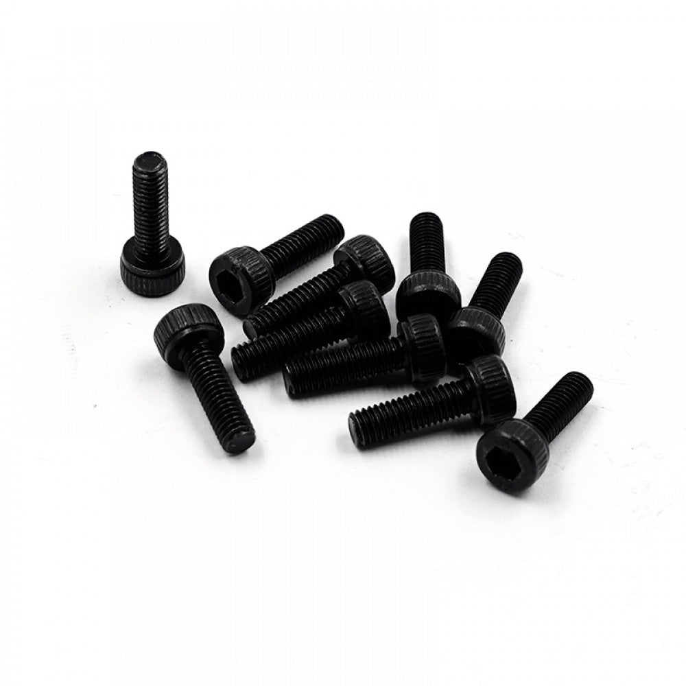Set of 10 Xpress M3x10mm thin head hex screws, metal fasteners with hex heads, arranged on a plain background.