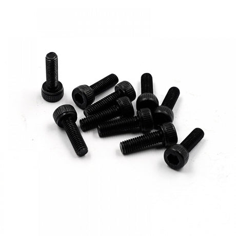 Set of 10 Xpress M3x10mm thin head hex screws, metal fasteners with hex heads, arranged on a plain background.