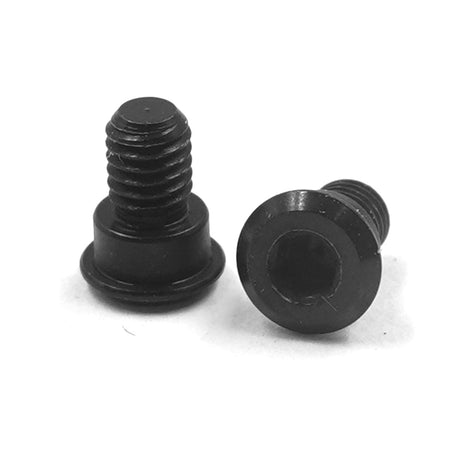Two Xpress 1.6mm aluminum top deck screws, metal fasteners with Phillips heads for decking installation, displayed on a white background.