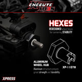 Xpress Execute XQ3S 1/10 4WD sport touring car kit with detailed chassis and components for RC racing enthusiasts.