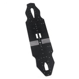 Xpress 2.5mm fiberglass main chassis plate for RC cars, showing a flat, durable, light gray chassis part with mounting holes.